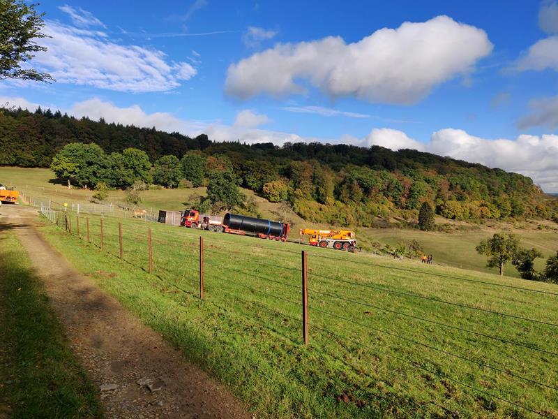 Transport vers le chantier à Widdebierg