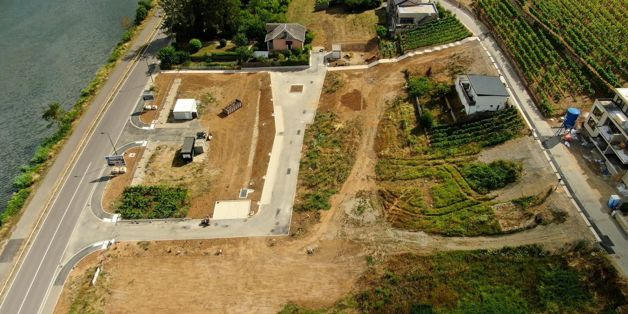 Vue aérienne de la zone d'intervention