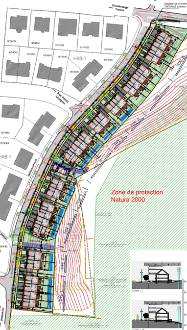 Plan d'implantation - Maisons en bande à Gonderange